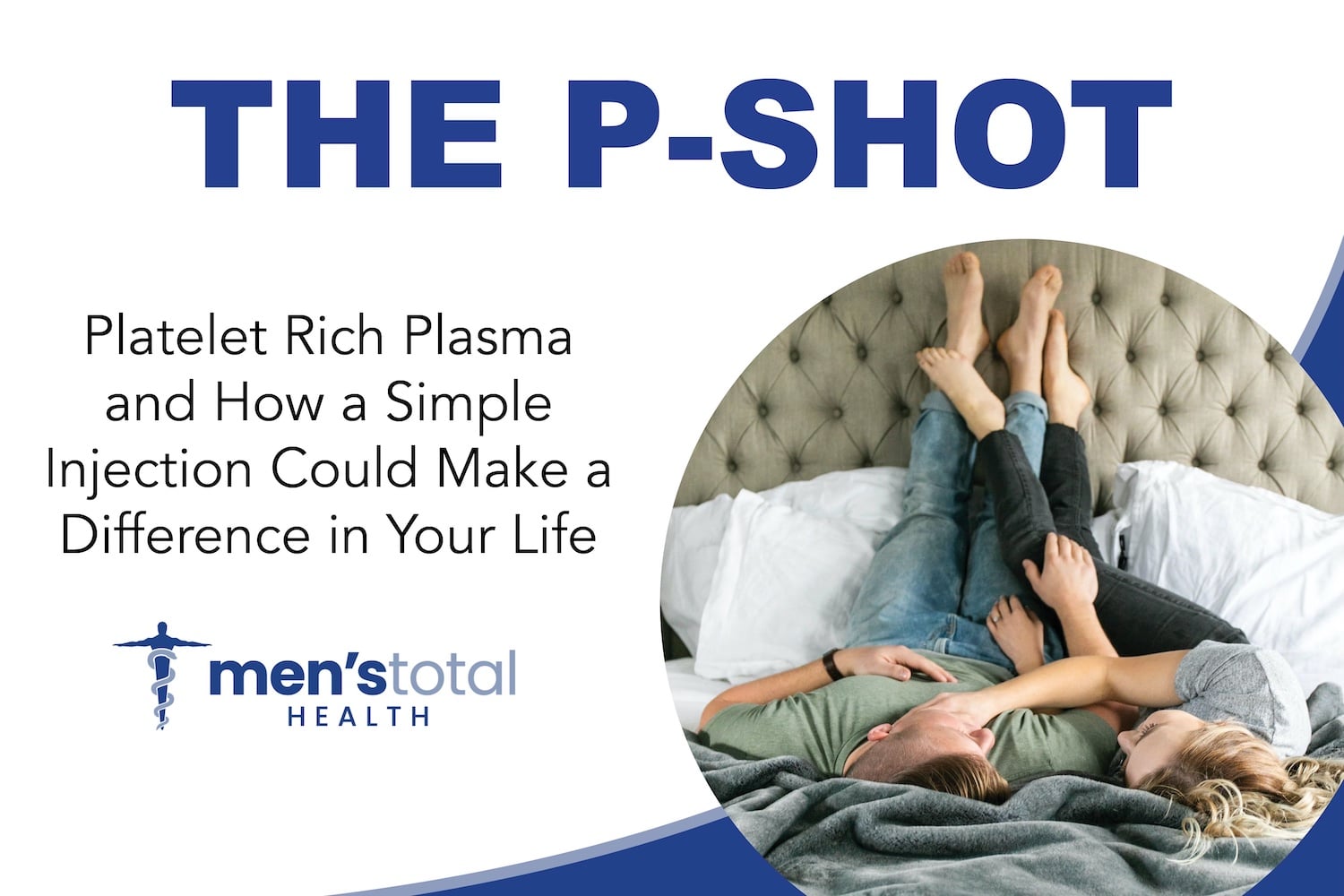 The P-Shot promo graphic of couple laying on a bed